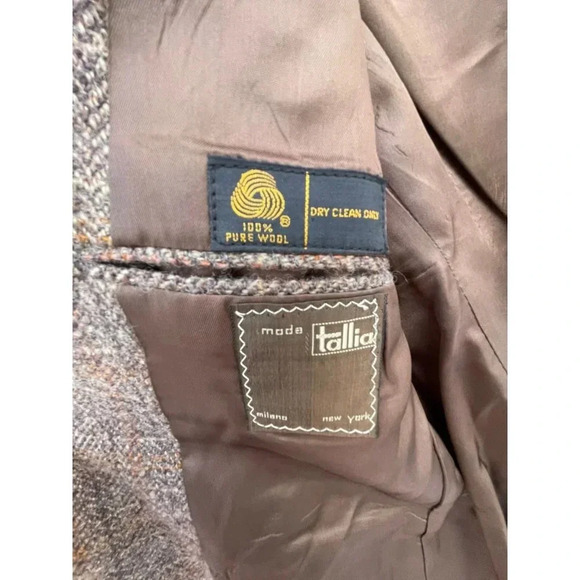 Moda Tallia Mens Long Sleeve Two Buttons Pure Wool Plaid Blazer Jacket Sz L/XL - Picture 14 of 14